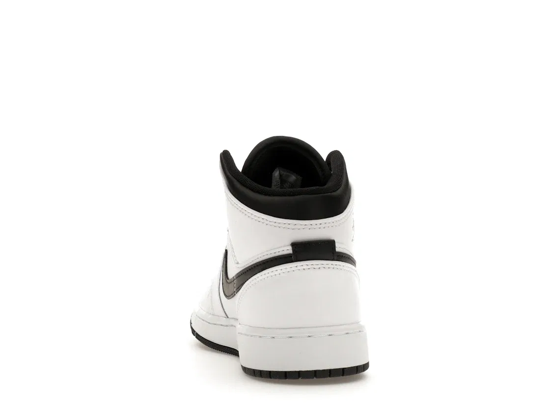 Детские кроссовки с перфорированным носком Jordan 1 Mid Jordan, White/Black/White/Black — фото 4