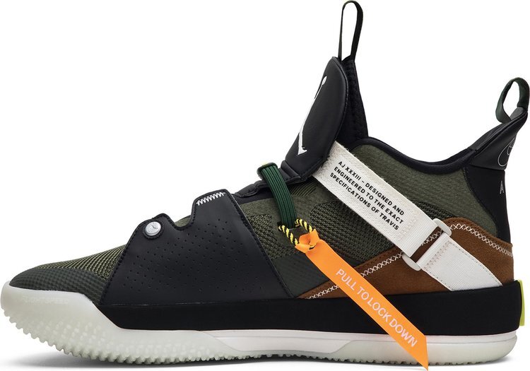 Кроссовки Travis Scott x Air Jordan 33 NRG Army Olive, зеленый — фото 3