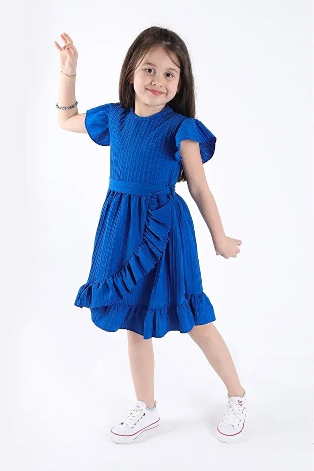 Детское платье для девочек с рюшами Ruffle Pam Sax Aden Kids, Ruffle Pam Sax — фото 4