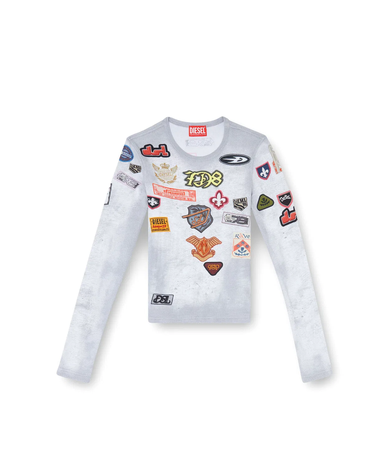 Женская футболка с длинным рукавомс аппликацией T-ELE-LONGSLEEVE DIESEL, White — фото 4