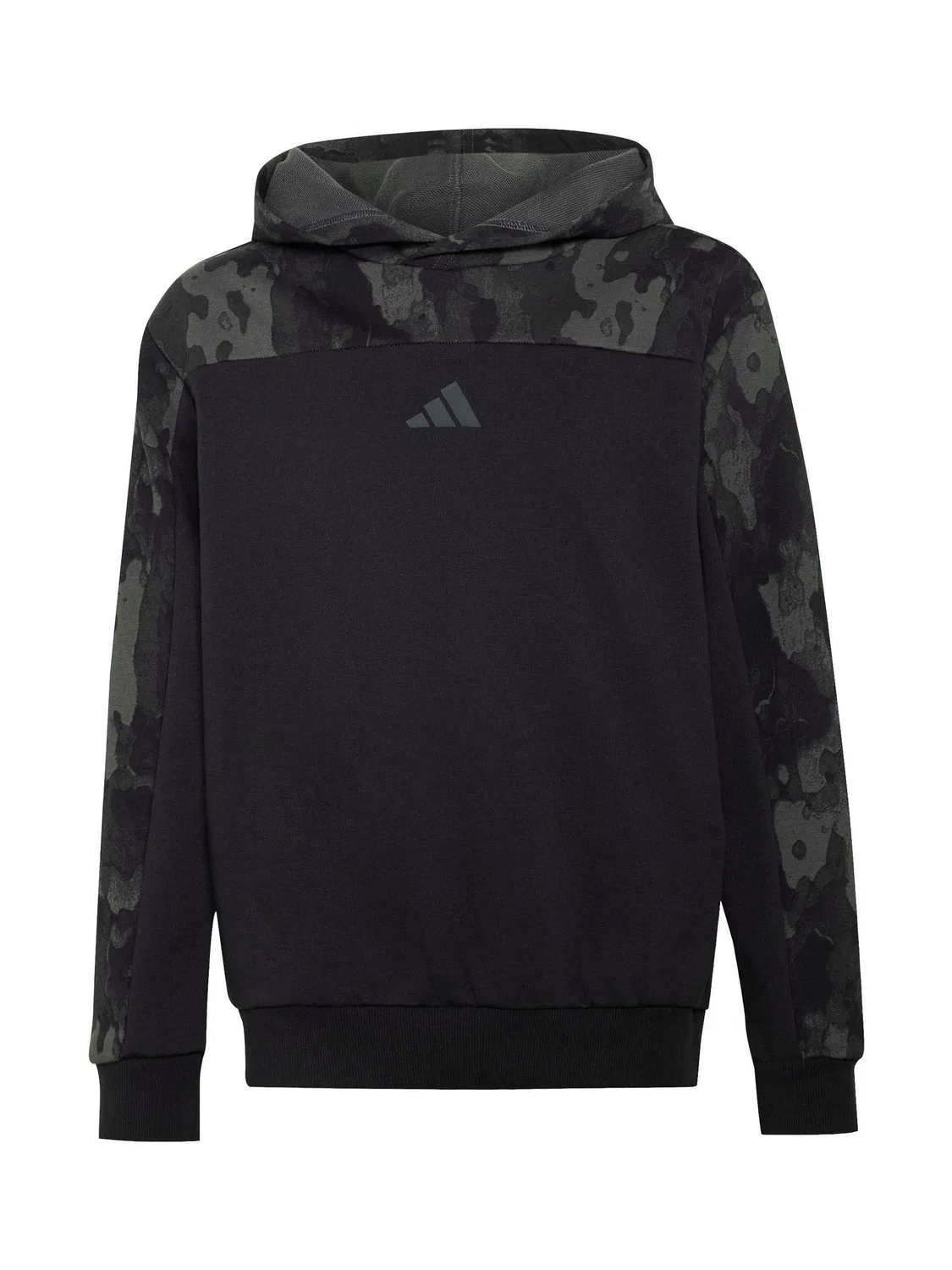 Худи с камуфляжным принтом adidas, черный