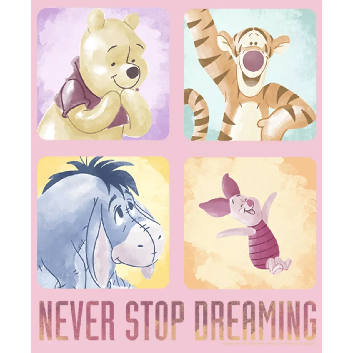 Детская футболка с принтом Winnie the Pooh Never Stop Dreaming, Winnie the Pooh, Light Pink — фото 2