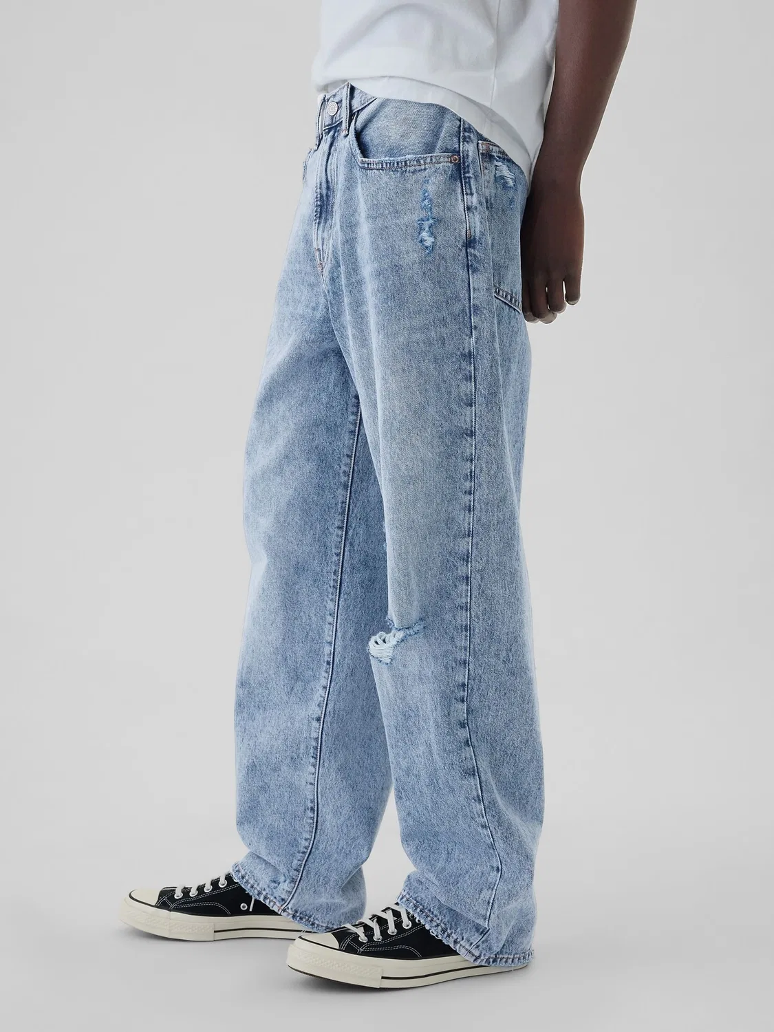 Джинсы свободные Gap Light Wash Blue Distressed, Light Wash Blue Distressed — фото 3