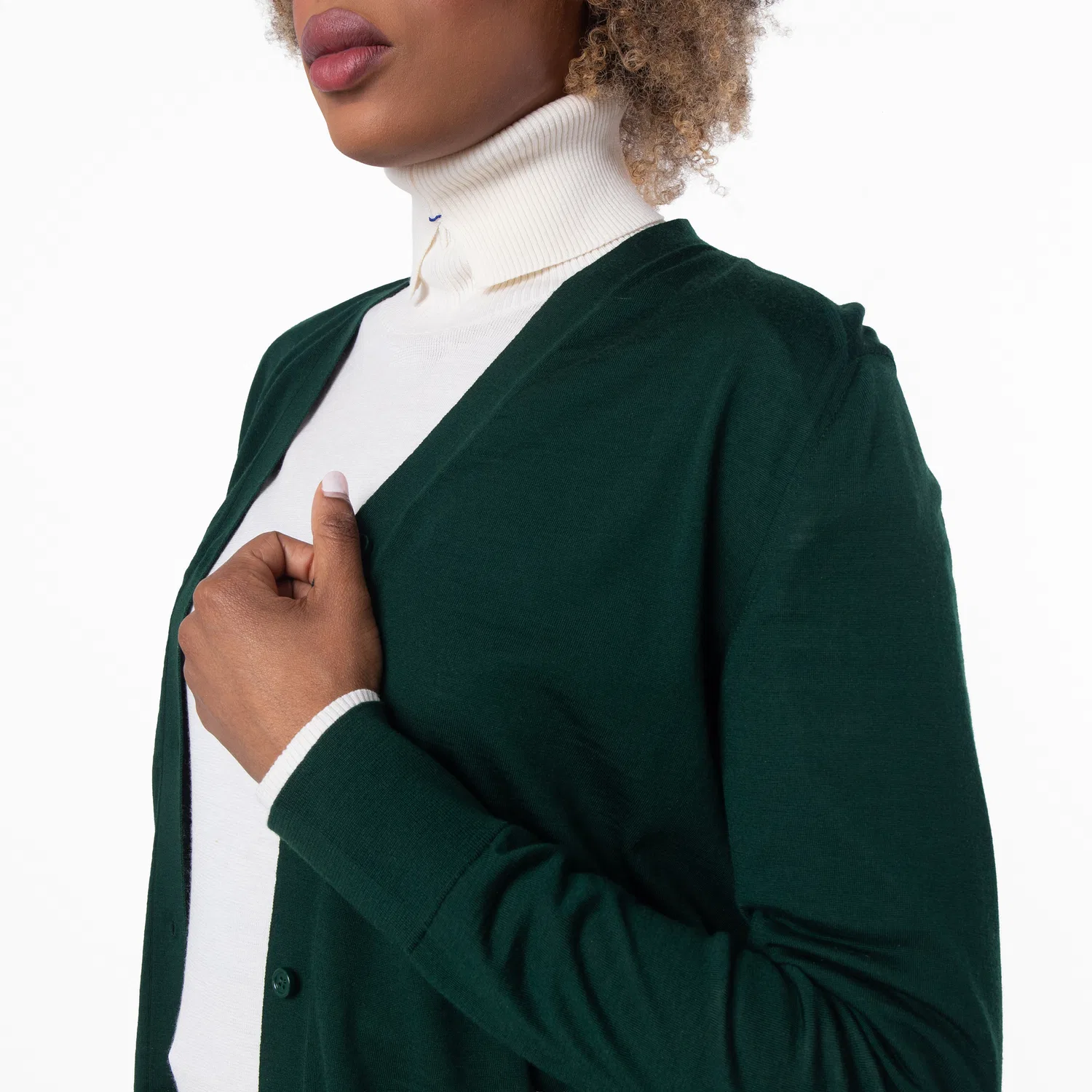 Кардиган женский шерстяной с V-образным вырезом V-Neck Wool Knit Cardigan Burberry, Ivy — фото 2