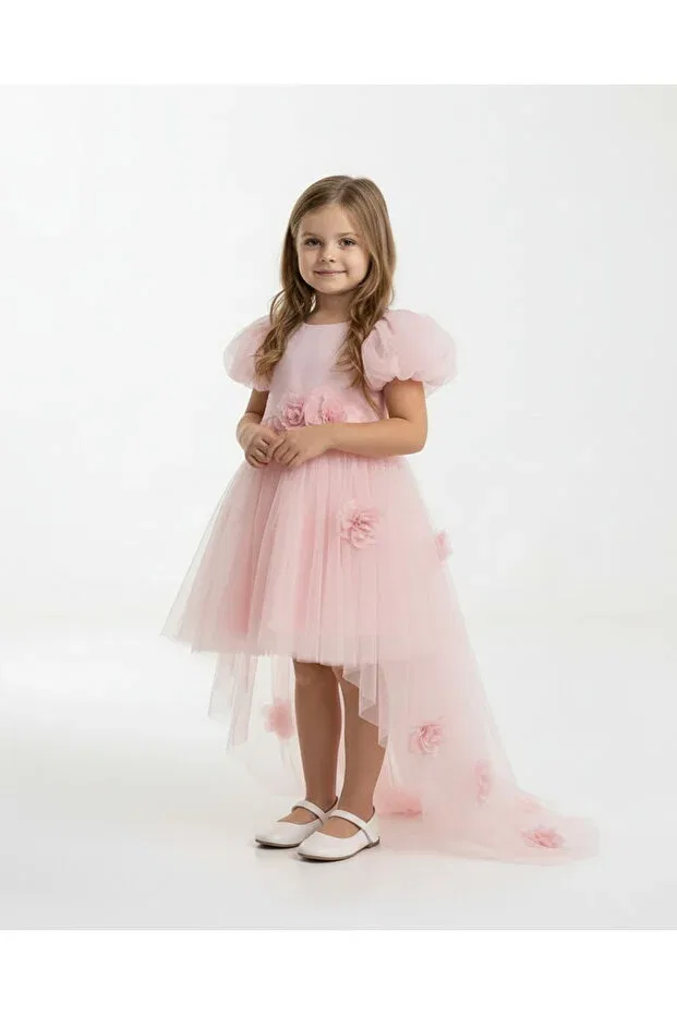 Детское платье для девочек с принтом Butikhappykids, Pink — фото 2