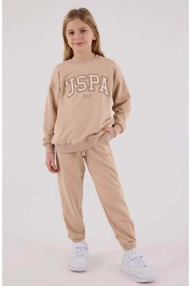 Детский комплект свитшота и брюк с длинным рукавом U.S. Polo Assn., Biscuit