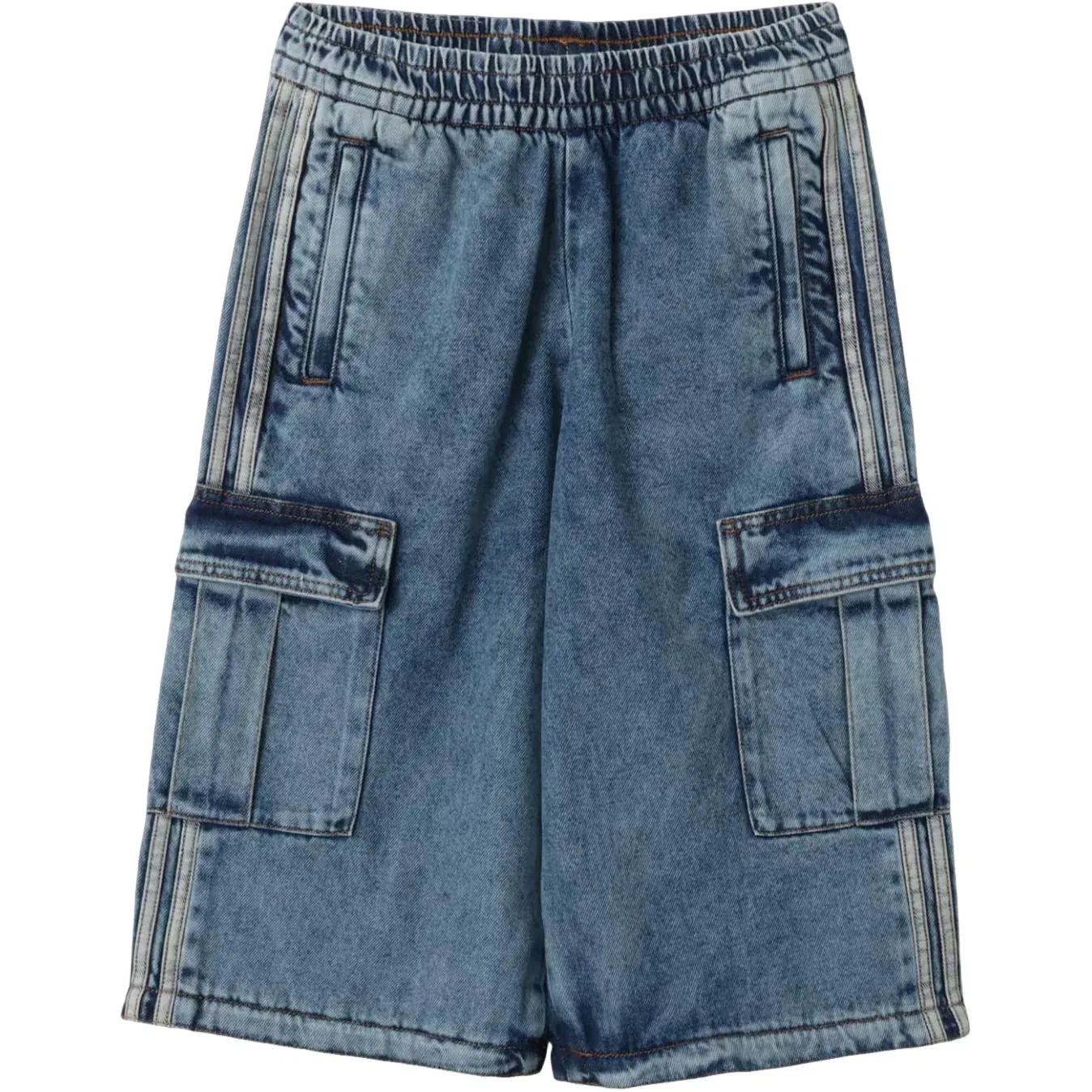 Женские брюки Mid-Rise 2-in-1 Denim Pants Asia Sizing 'Worn Blue Denim' adidas, Worn Blue Denim — фото 3