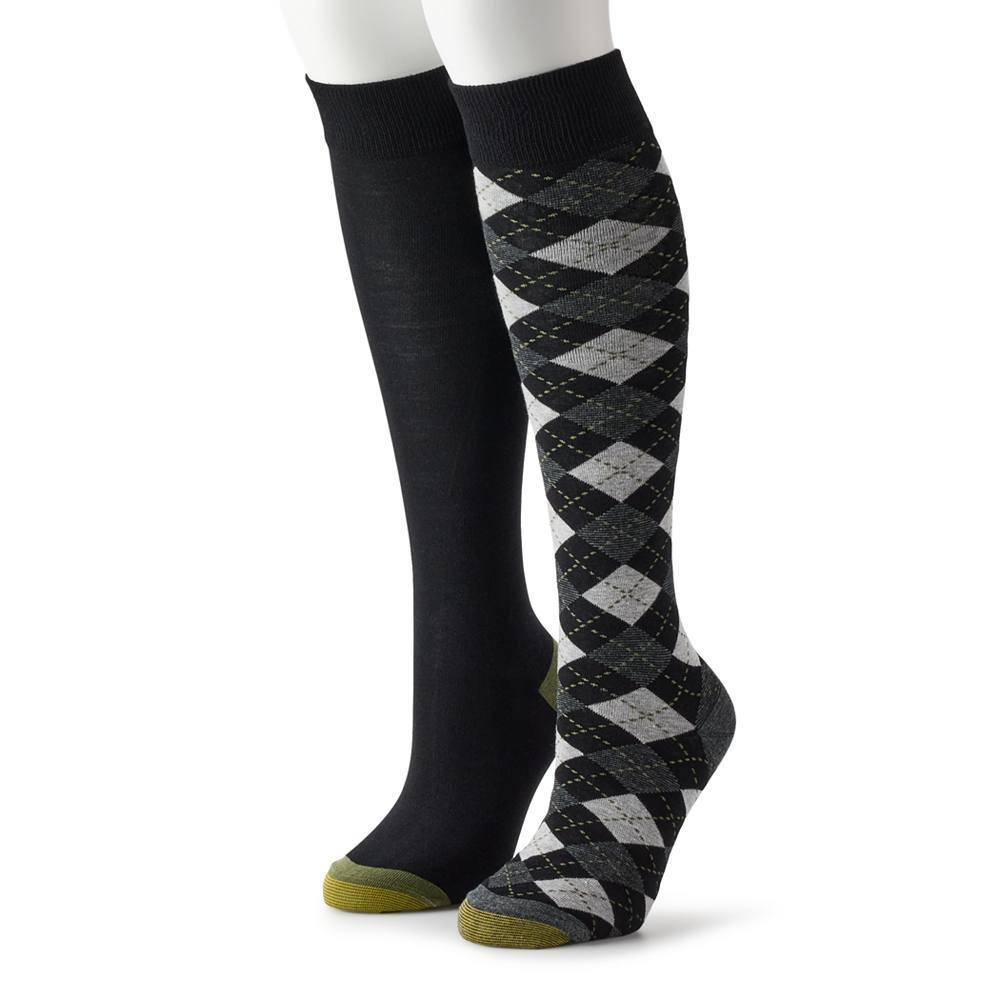 

Женские носки в клетку GOLDTOE, 2 пары, цвет Black Gray