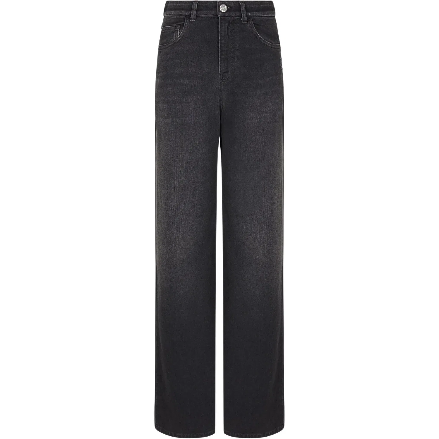 Джинсы свободного кроя с эффектом винтажа Emporio Armani J8B черные