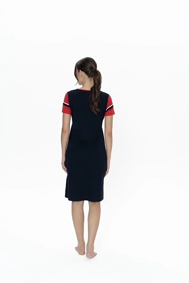 Женская ночная рубашка с коротким рукавом U.S. Polo Assn., Navy Blue — фото 3