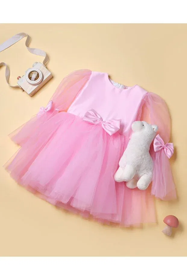 Детское платье для девочек с длинным рукавом Gül Baby, Pink
