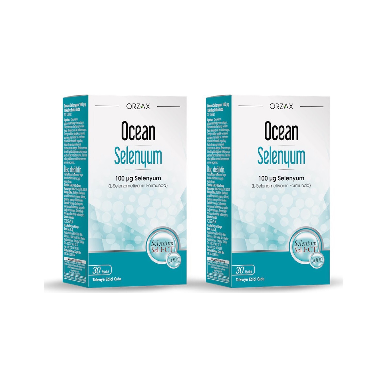 

Селен Orzax Ocean 100 мкг, 2 упаковки по 30 таблеток
