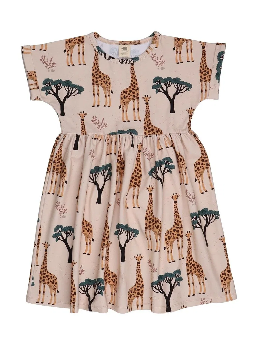 Платье Walkiddy 'Walkiddy - Giraffes Dress' бежевого цвета