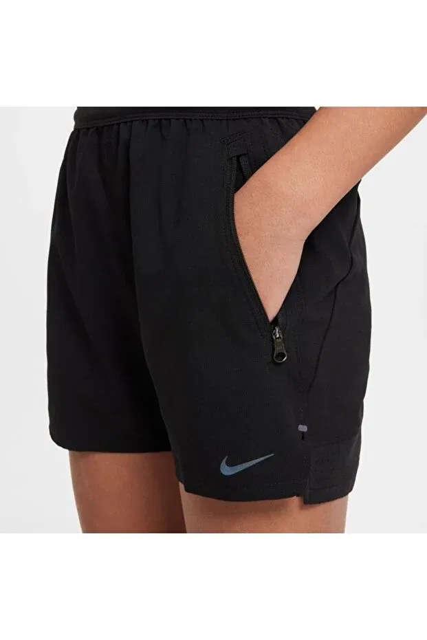 Детские спортивные шорты для девочек с карманами Nike, Black — фото 2