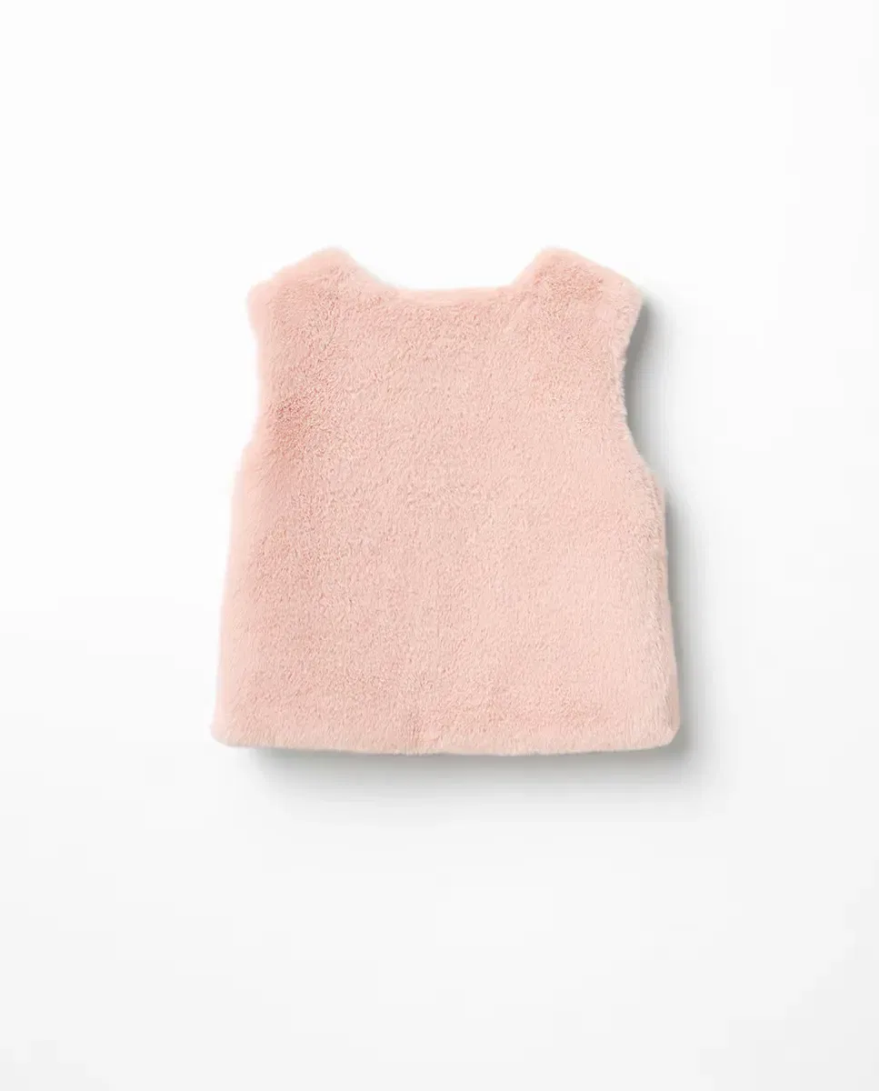 Детское пальто из искусственного меха для девочек Sfera, 200 Rosa — фото 3