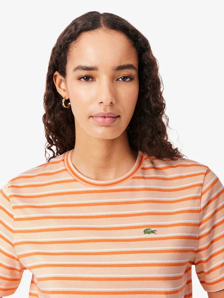 Футболка LACOSTE Orange (Bronze) с полосками — фото 3