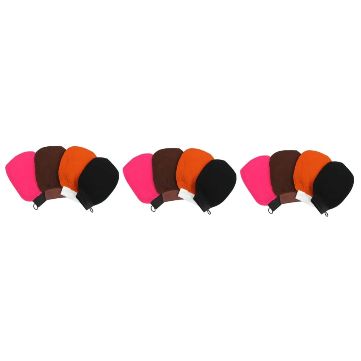 Скрабирующие перчатки для тела, MAGICLULU, набор 12 шт, Black + Orange + Coffee + Rose Red