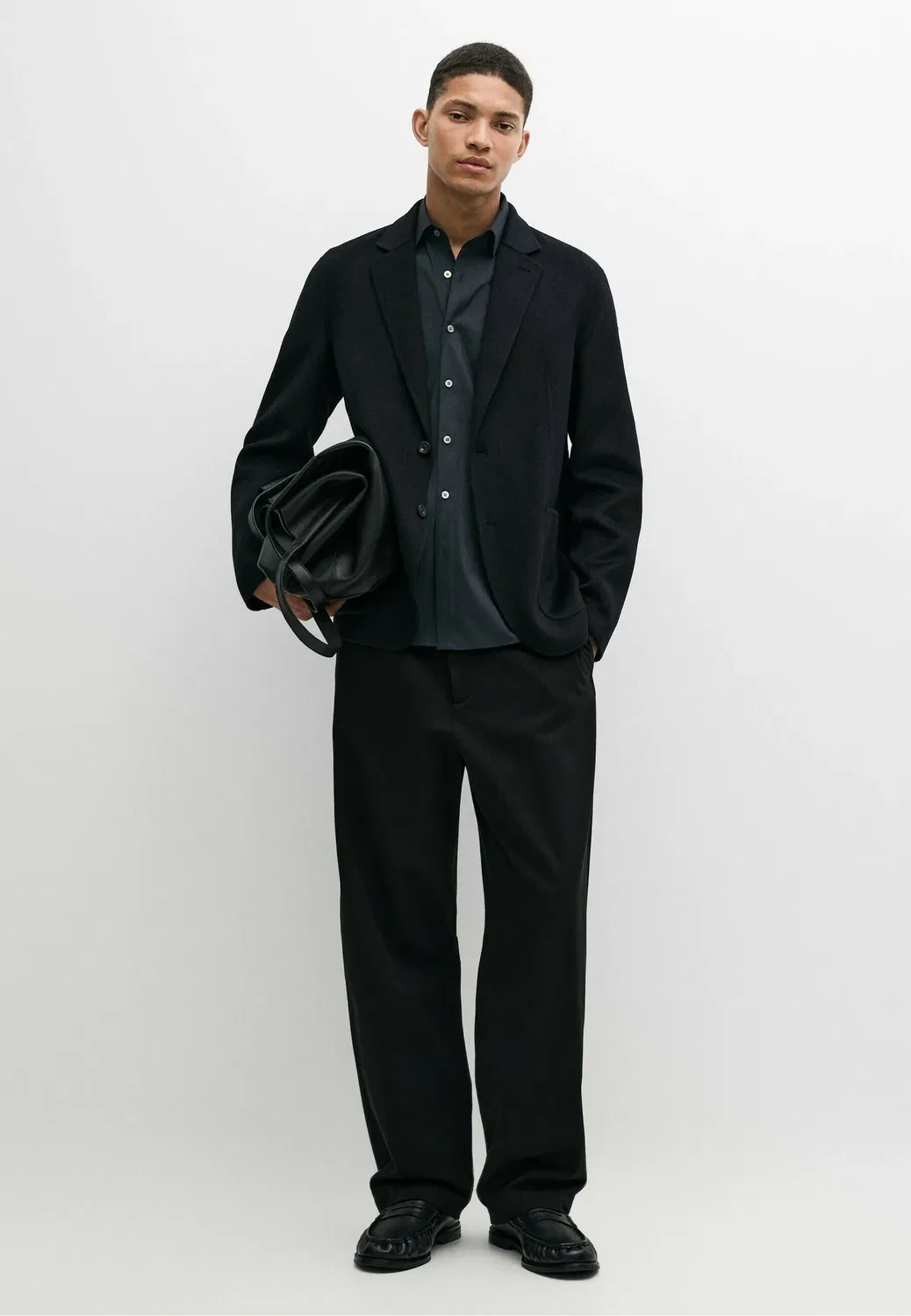 Двусторонний пиджак из шерстяной смеси - блейзер Massimo Dutti, Dark Blue — фото 2