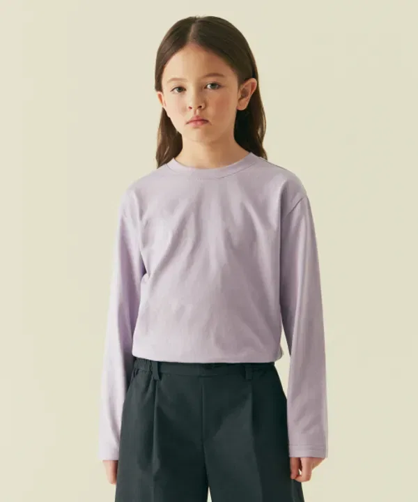 Футболка с длинным рукавом, свободный крой, Musinsa Standard Kids, лавандовый