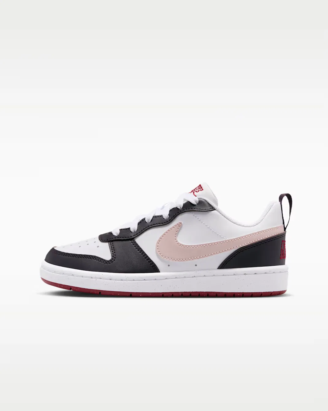 Кроссовки для детей постарше Nike Court Borough Low SE, White/Burgundy Ash/Team Crimson/Silt Red