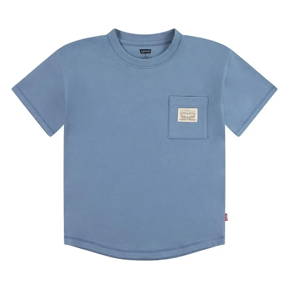 Детская футболка с коротким рукавом Curved Hem Pocket Levi's, Blue