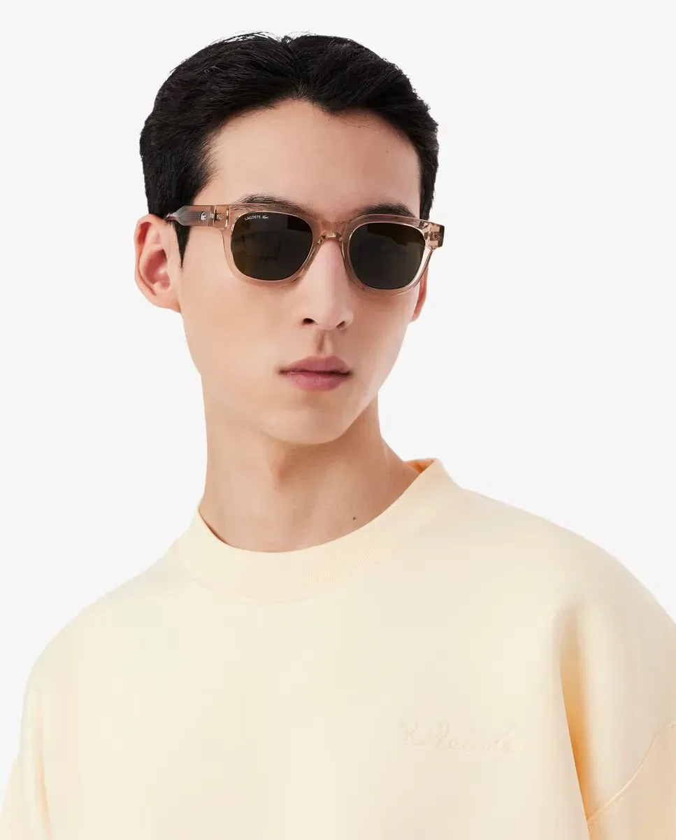 Мужская свитшот свободного кроя с принтом Lacoste, Beige — фото 3
