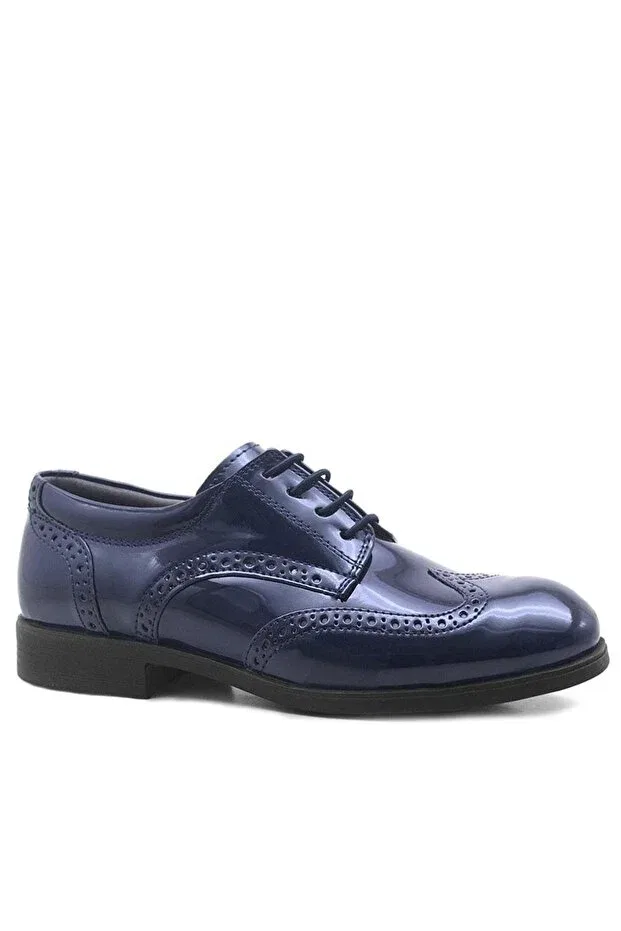 Детские туфли для мальчиков классические на шнуровке Titan Rakerplus, Navy Blue