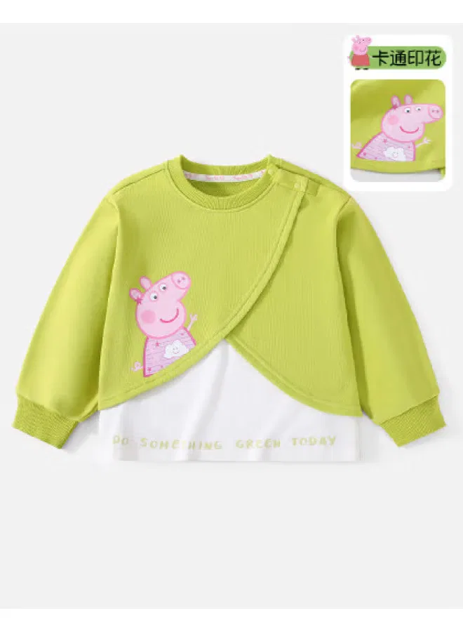 Худи с длинным рукавом хлопковое Peppa Pig, лаймово-зеленый