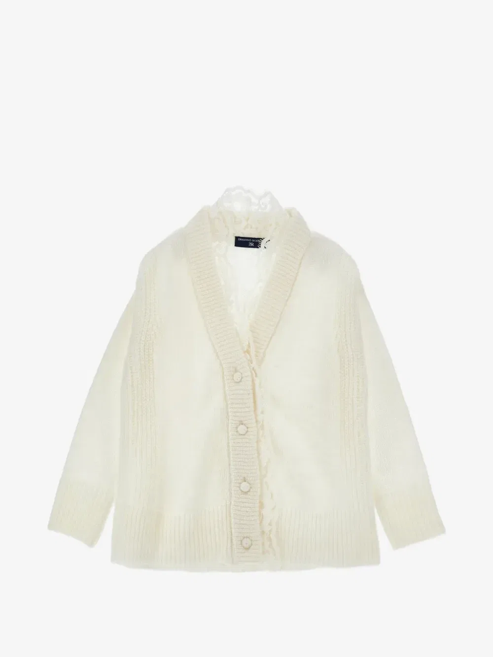 Кардиган с кружевом Ermanno Scervino Junior, бежевый