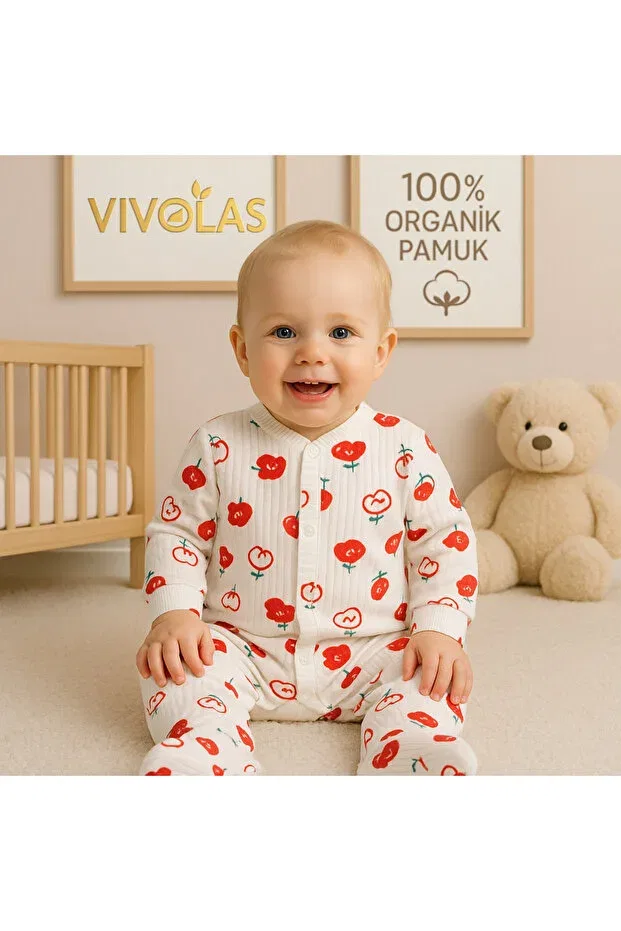 Детский комбинезон для девочек с цветочным принтом Basics Vivolas, Red