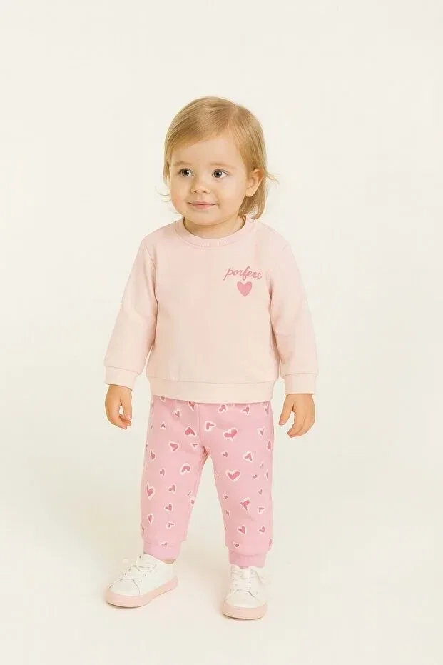 Детский спортивный костюм с принтом Girl's Heart Ww Waka Waka Kids Store, Powder