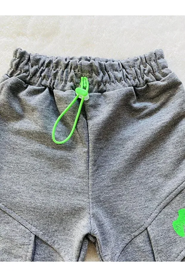Детские спортивные штаны для девочек с принтом Bediş Baby Clothes, Gray — фото 3