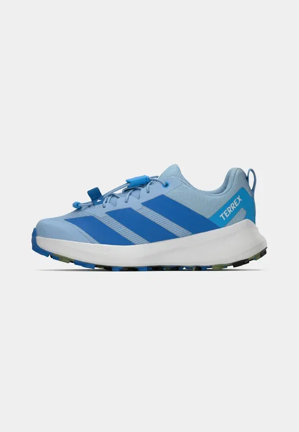 Кроссовки Agravic унисекс для бега по неровным поверхностям Adidas Terrex, синий/зеленый — фото 2