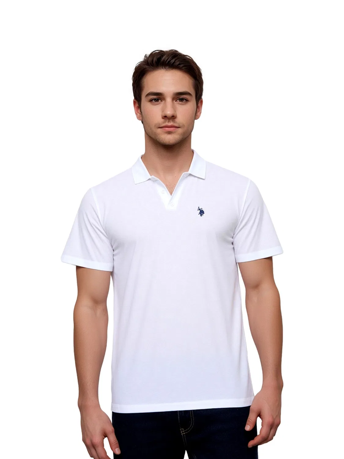 Футболка U.S. POLO ASSN. Knopflos белого цвета — фото 3
