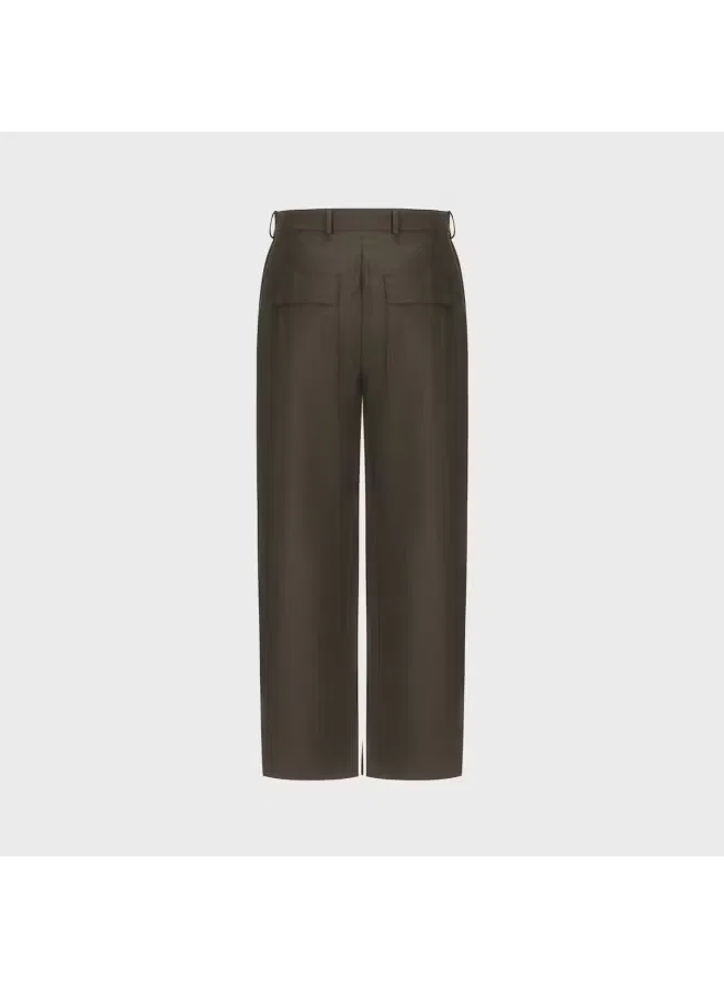 Брюки прямые широкие повседневные Zara, серо-зеленый — фото 3