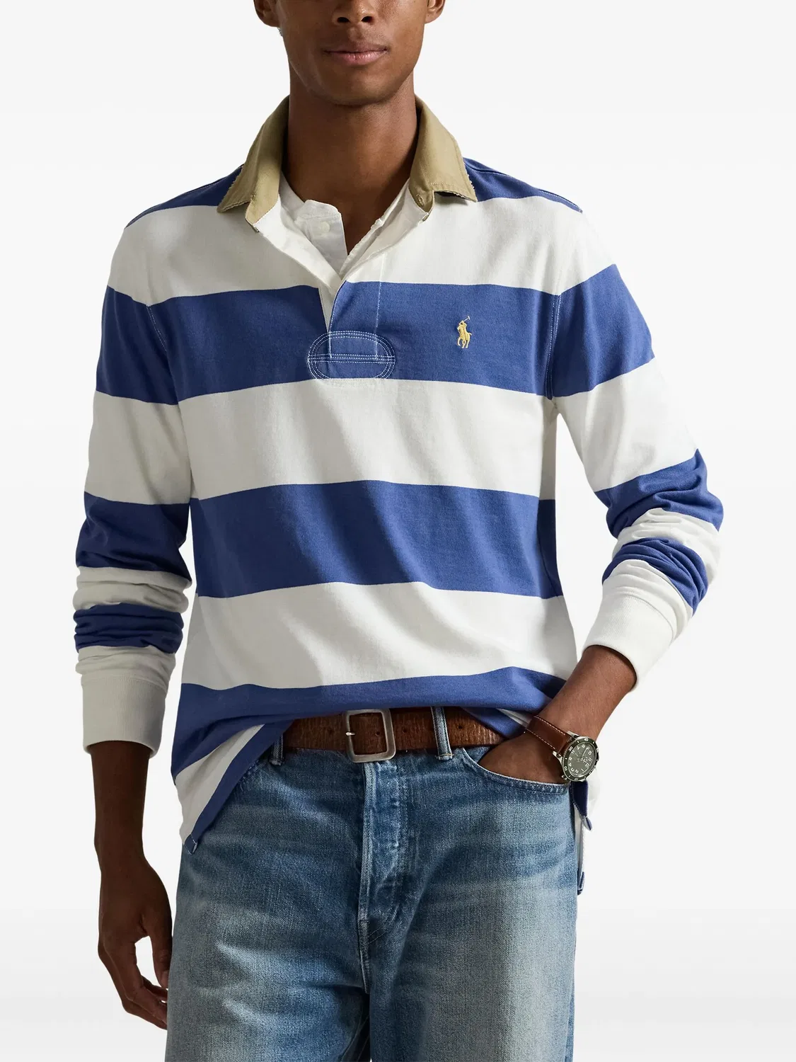 Polo Ralph Lauren Рубашка-поло в полоску, синий — фото 4
