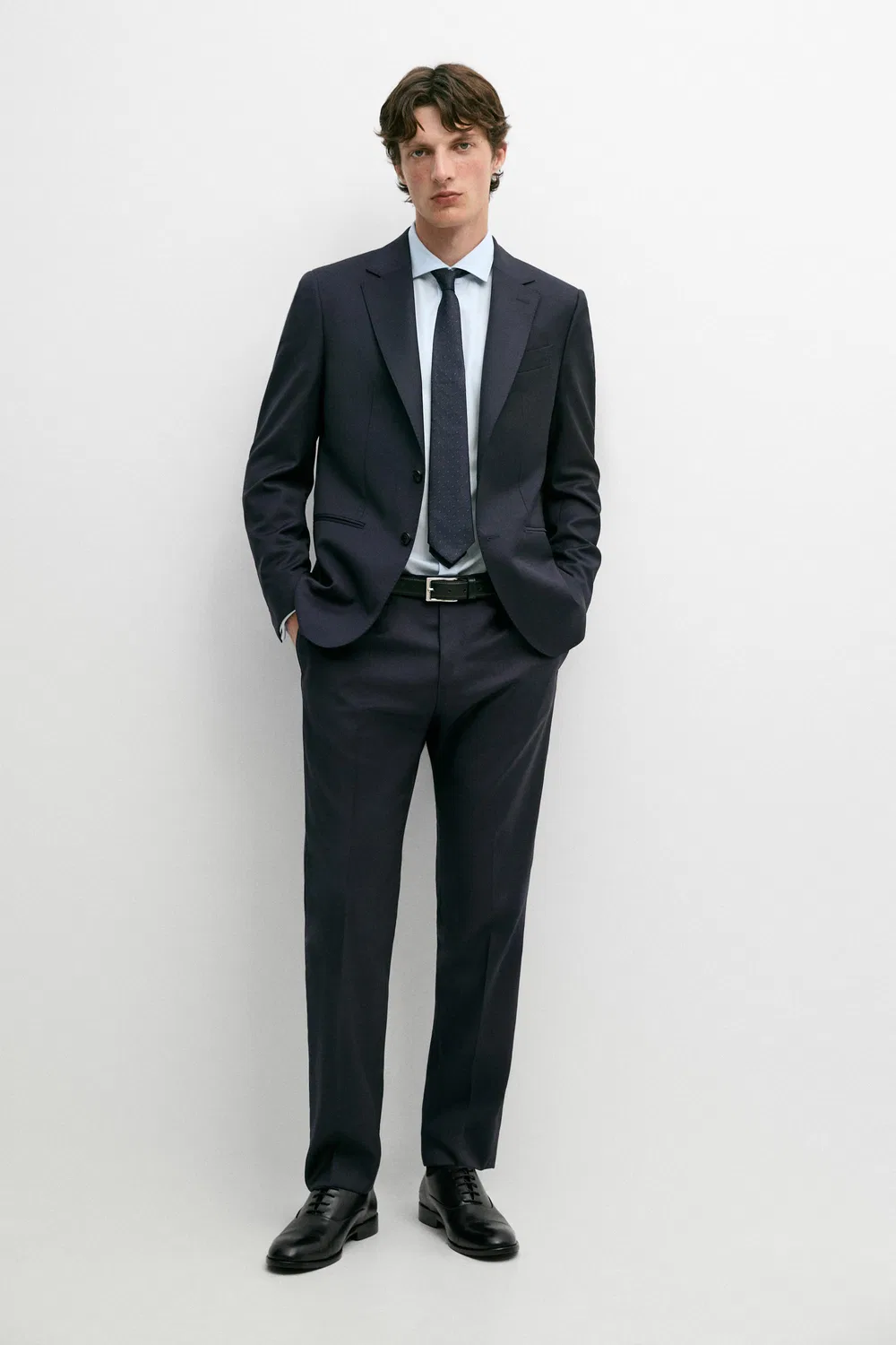 Блейзер Massimo Dutti, для костюма, темно-синий — фото 3
