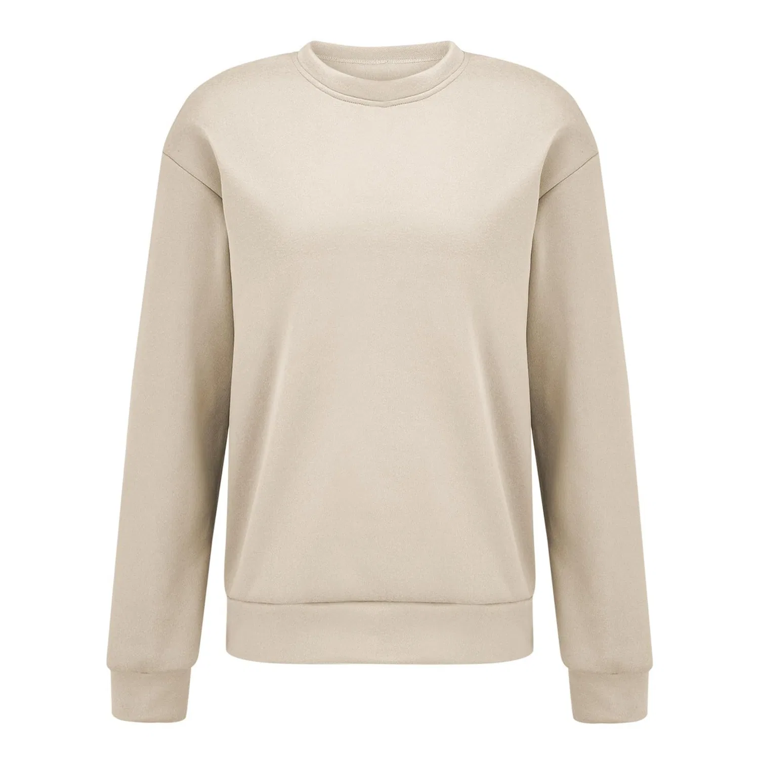 Женский свитшот с капюшоном и длинным рукавом, свободного кроя, Beige — фото 3
