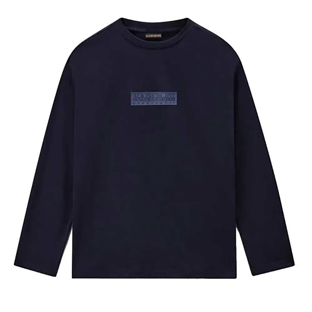 Детская футболка с длинным рукавом New Box Logo Napapijri, Blue — фото 3