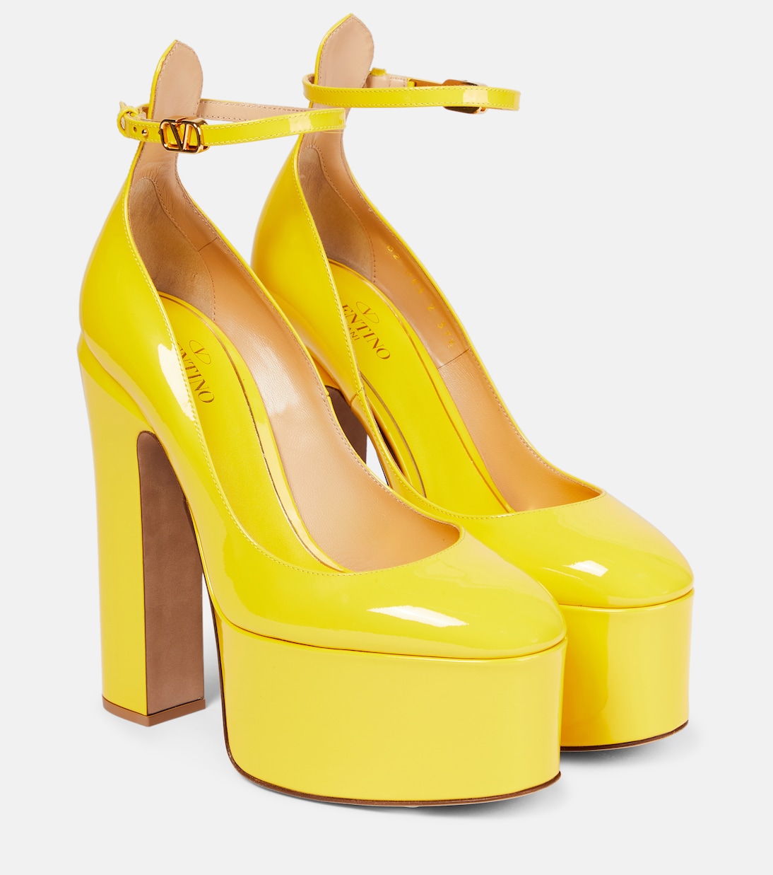 Туфли-лодочки Tan-Go 155 из лакированной кожи на платформе Valentino Garavani, Bright Lemon