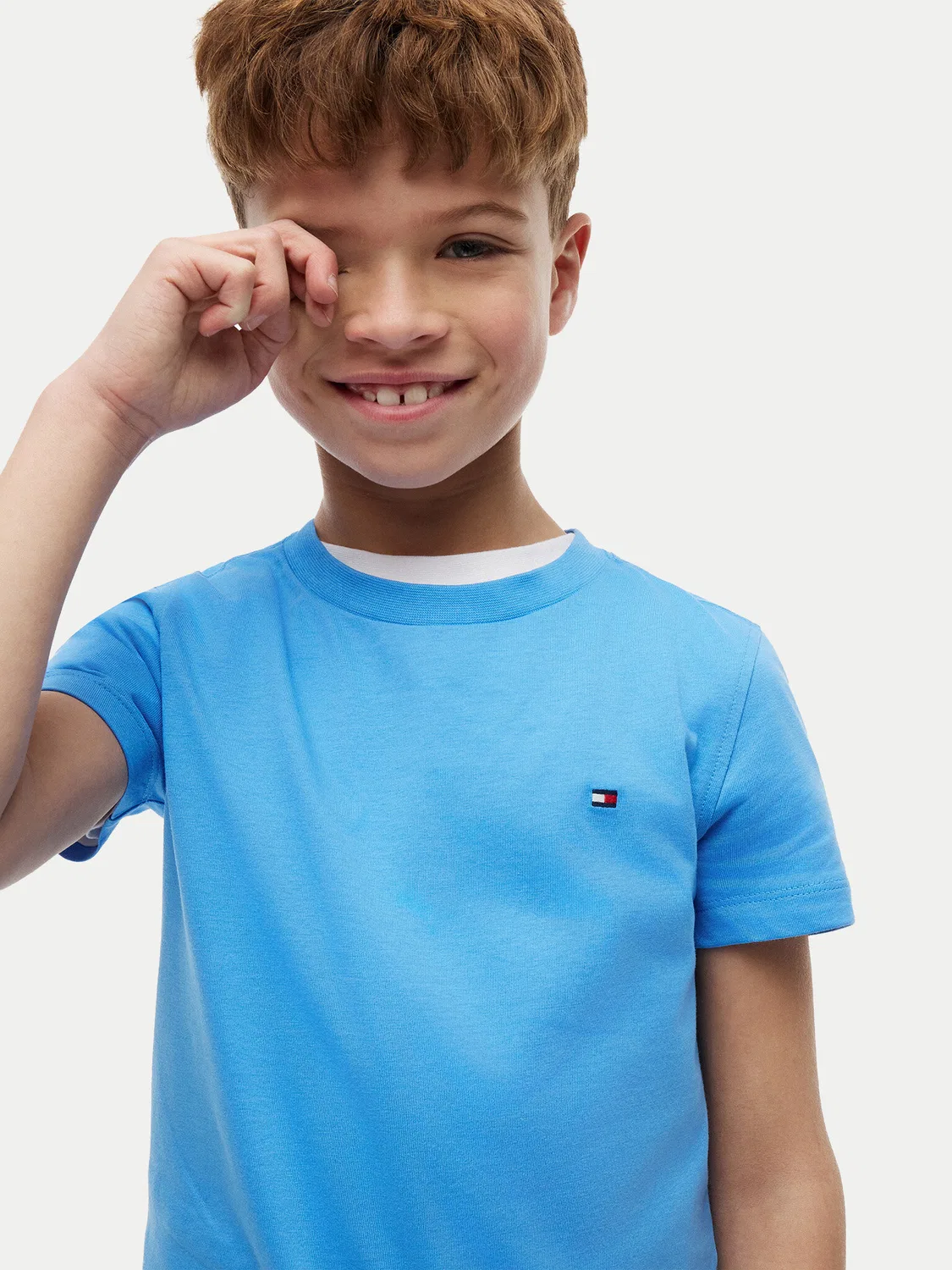 Футболка стандартного кроя для мальчика Essential Tommy Hilfiger, голубой — фото 4