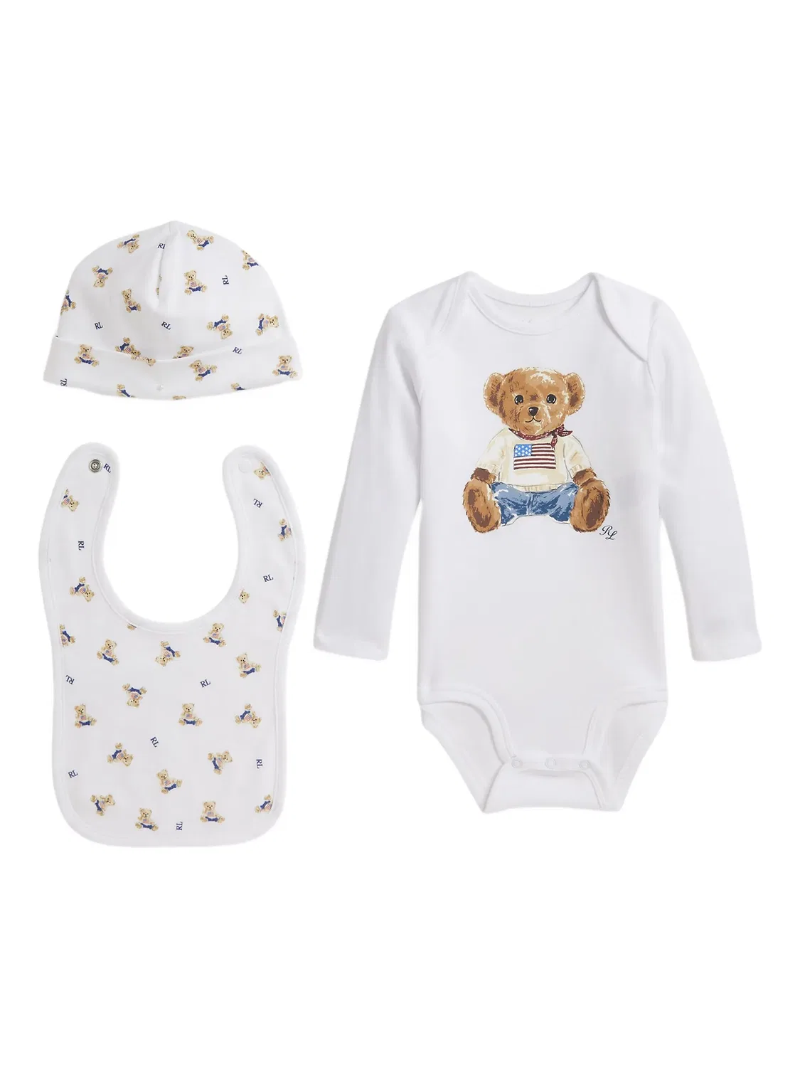 Набор с боди с принтом медведя Polo Ralph Lauren, белый