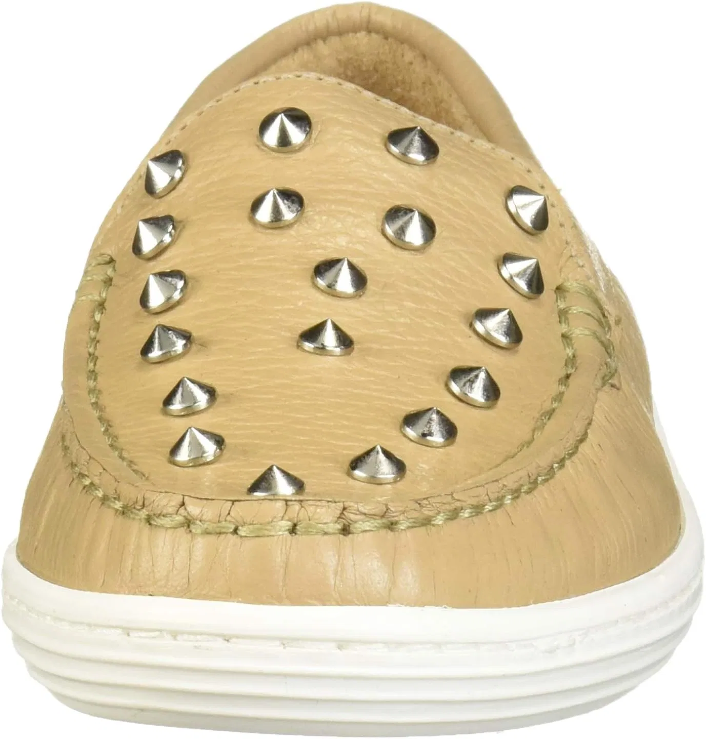 Детские туфли-лоферы из натуральной кожи с шипами Marc Joseph New York, Beige Grainy — фото 2