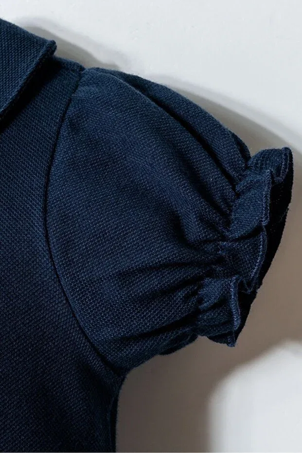 Детский комбинезон для девочек с коротким рукавом U.S. Polo Assn., Navy Blue — фото 3