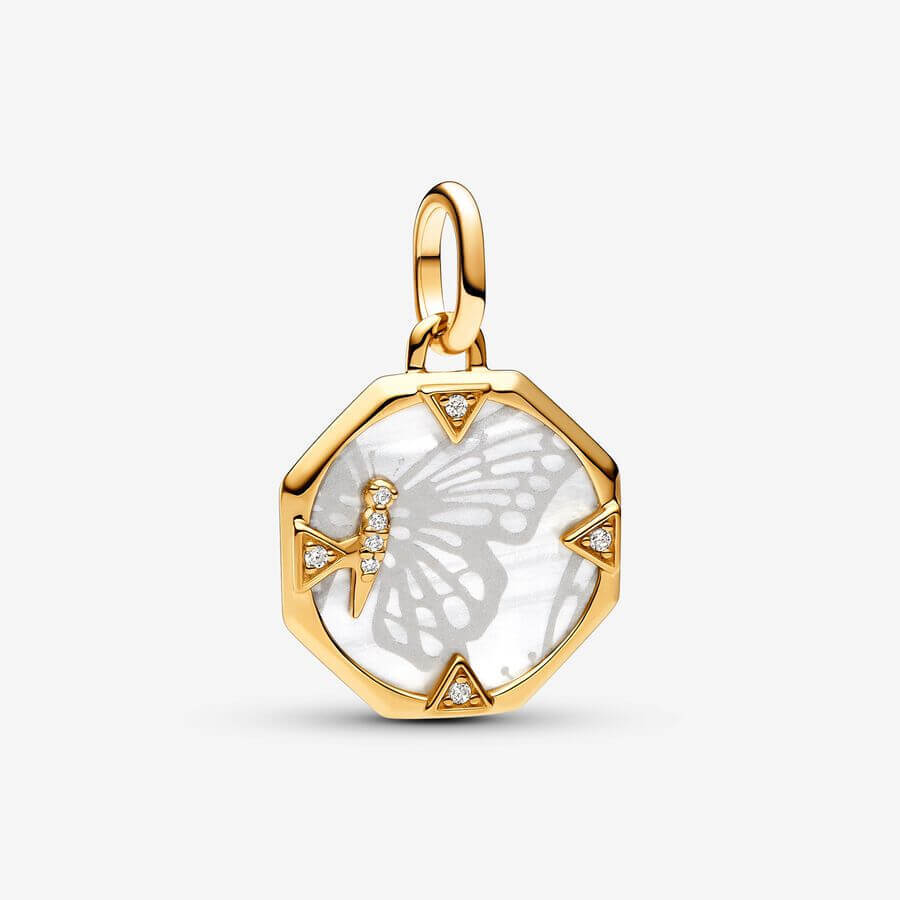 

Шарм-подвеска Pandora ME Pearlescent Butterfly, золото/белый