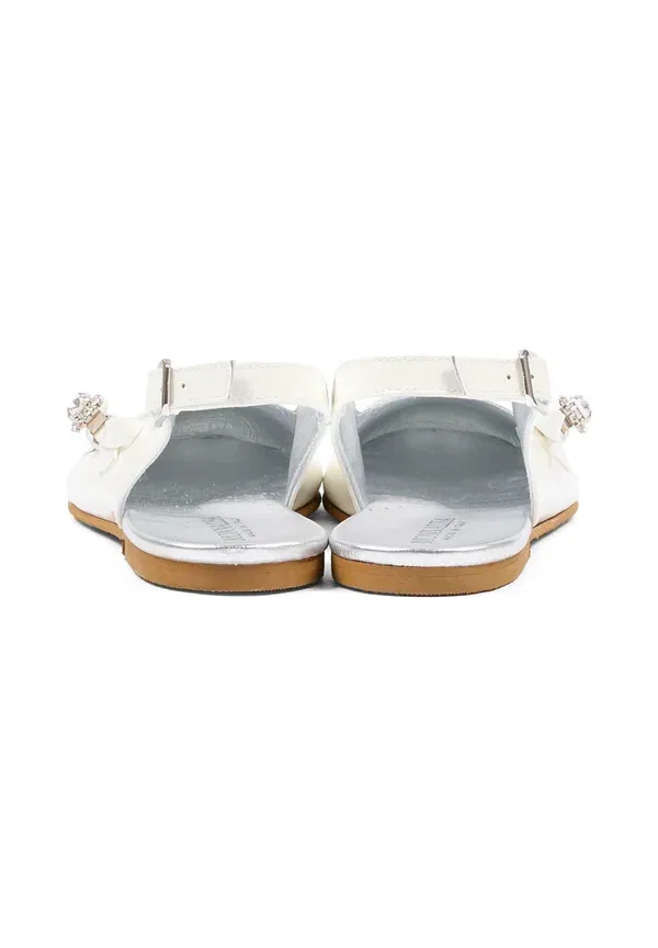 Туфли балетки с пряжкой/бантом Ballerine Monnalisa, white, белый — фото 4