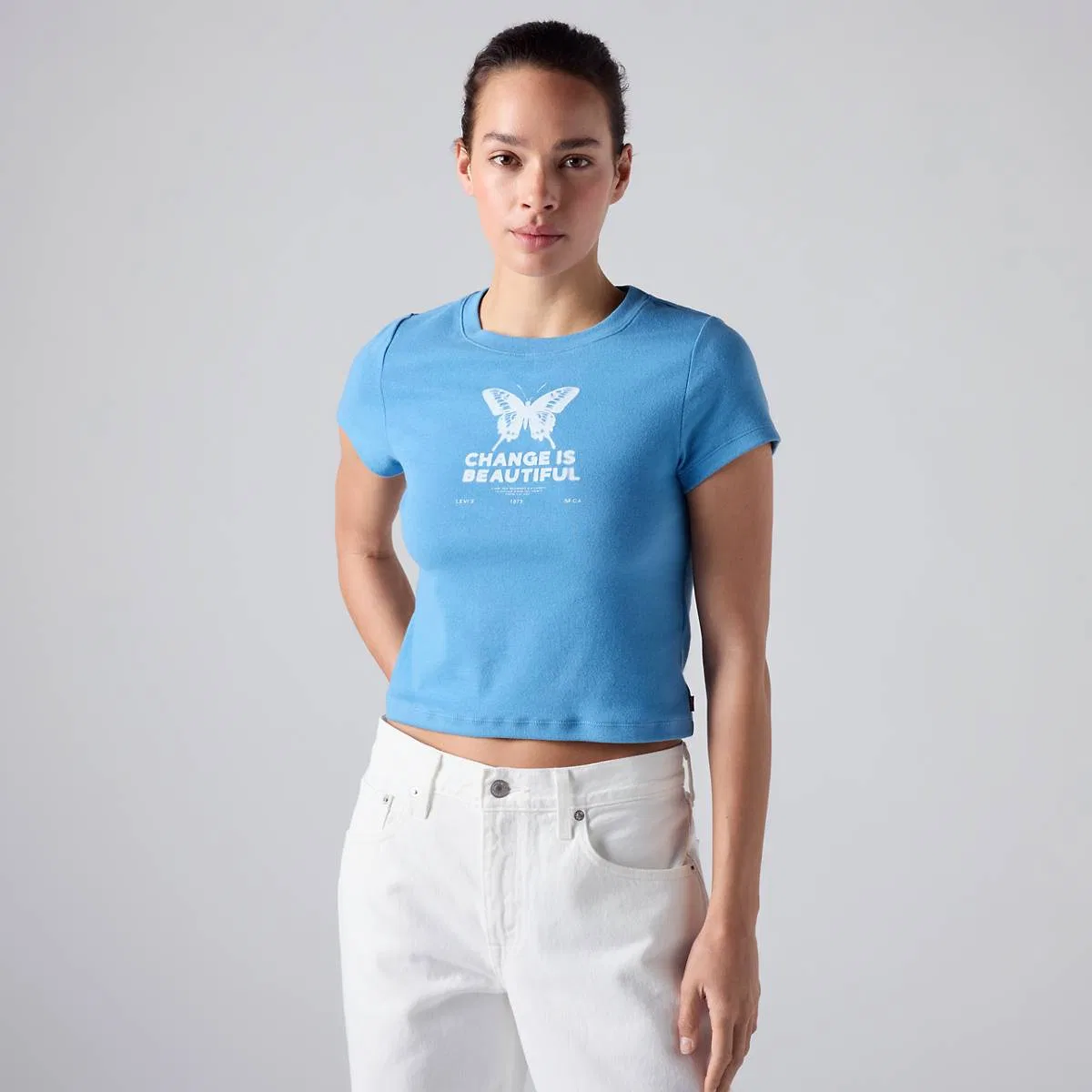 Базовая детская футболка с графическим принтом Levi's, Change Is Beautiful Parisian Blue - Blue