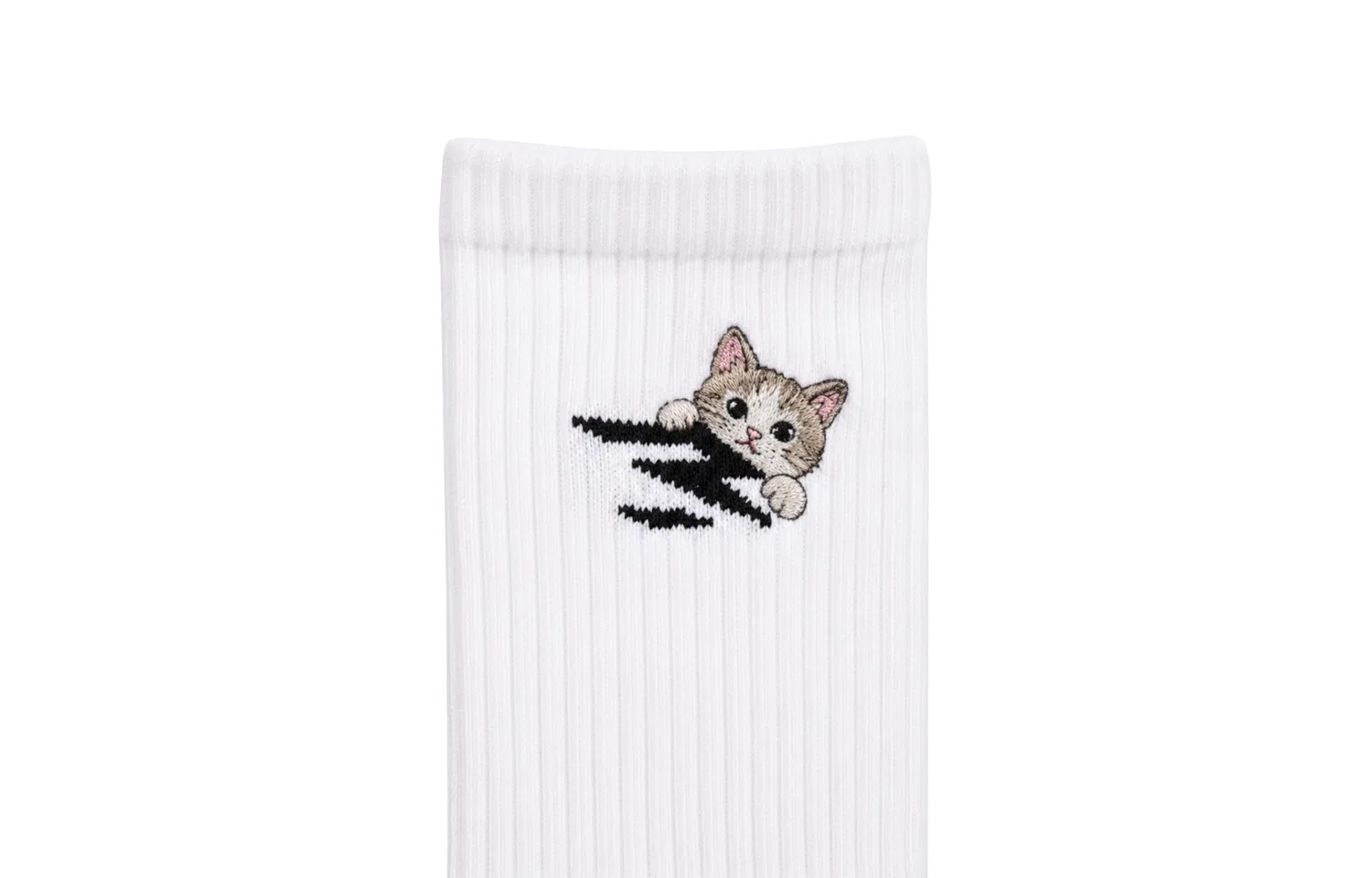 Детские носки с принтом Kitten Peeking-3 Pack White Nike, Белый — фото 4