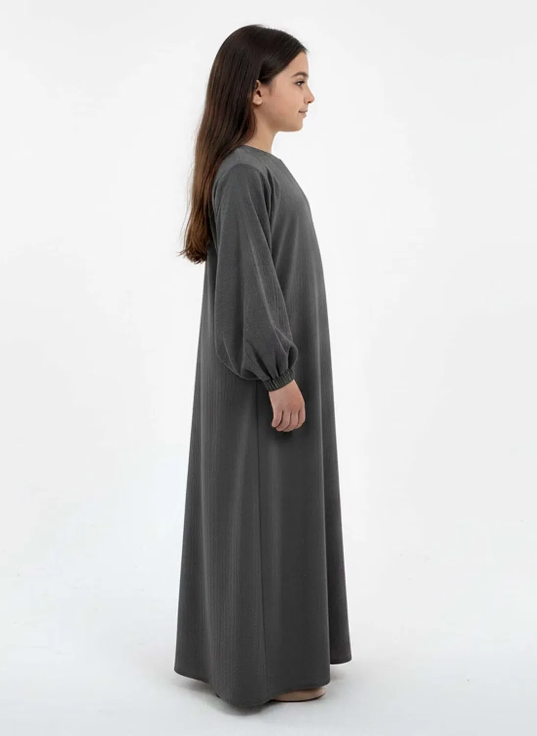 Абая для молитвы с рукавами-принцесса, детская, Msquare Fashion, серая — фото 2