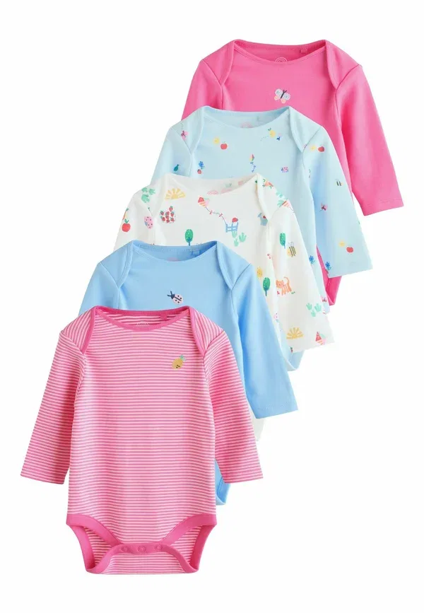 Боди с длинным рукавом, 5 шт, Regular fit, Next, pink, розовый